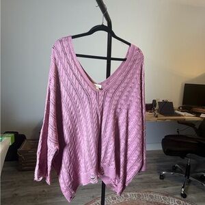 POL Pink Knit V-Neck Sweater NWOT